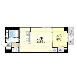 フリーディオ堺BLD(1LDK/4階)の間取り写真