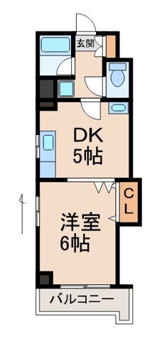 パリ・シャトー本町(1DK/9階)の間取り写真