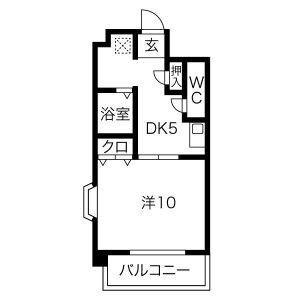 サンマルヤ(1DK/3階)の間取り写真