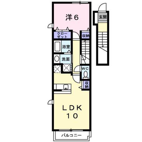 リヴァーインノマ(1LDK/2階)の間取り写真