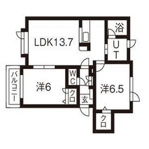 グランツ(2LDK/2階)の間取り写真