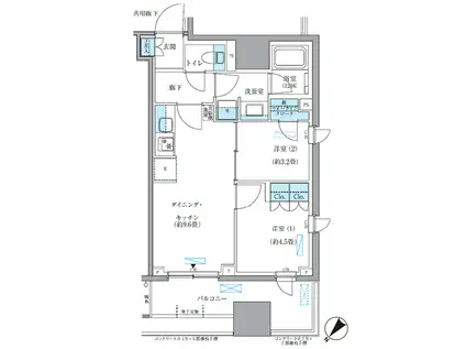 パークアクシス東日本橋(2DK/8階)の間取り写真