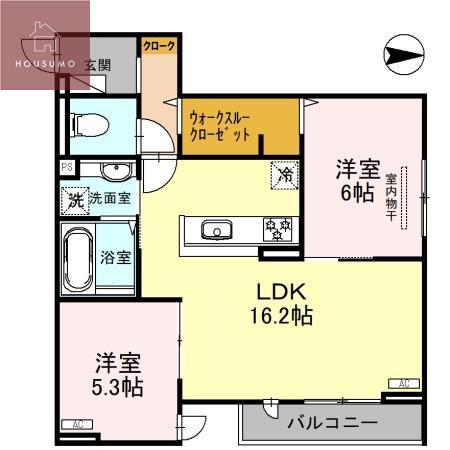 アン シャンテ(2LDK/1階)の間取り写真