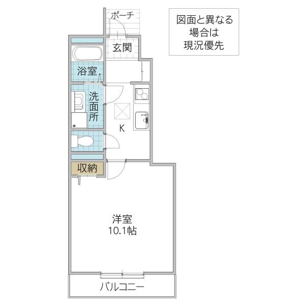ライラック(1K/1階)の間取り写真