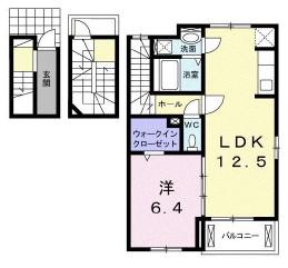 サンライズ テラス(1LDK/3階)の間取り写真