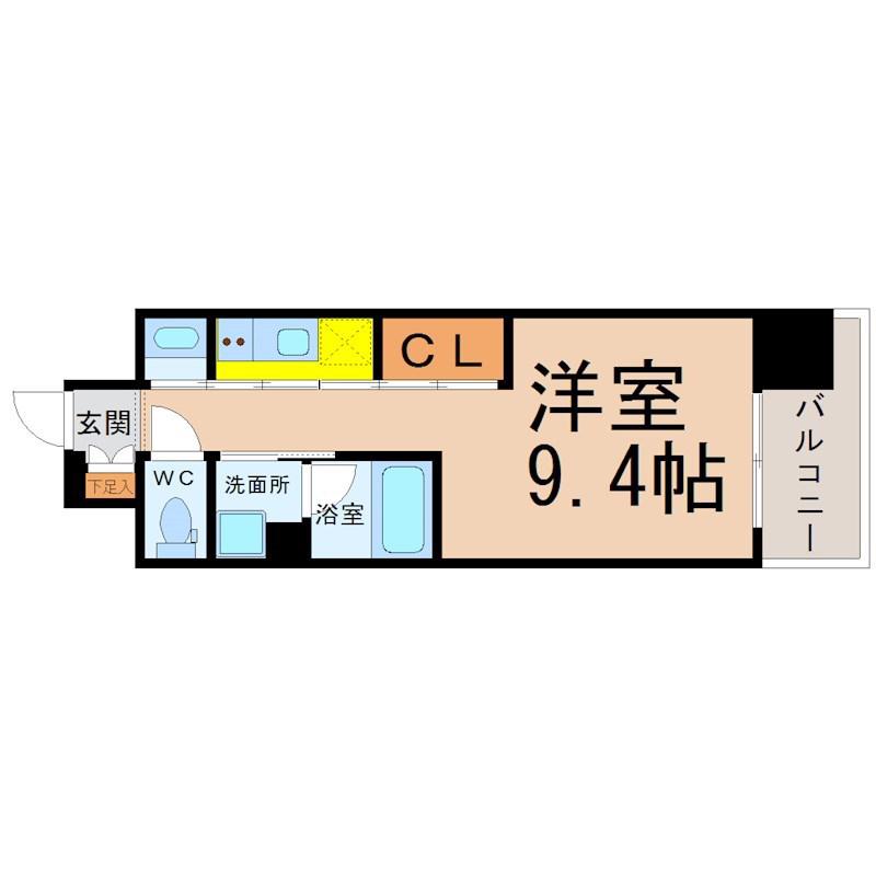 GRAND ESPOIR IZUMI(1K/10階)の間取り写真