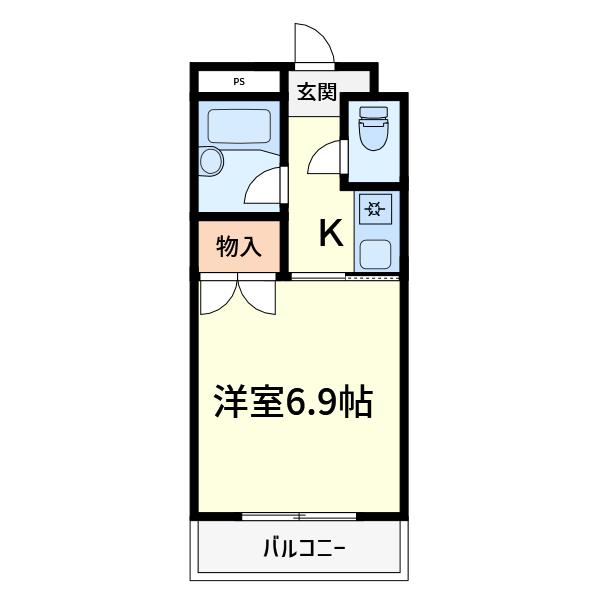 メゾンリヴェールII(1K/4階)の間取り写真
