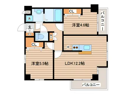 アプリコーゼ(2LDK/3階)の間取り写真