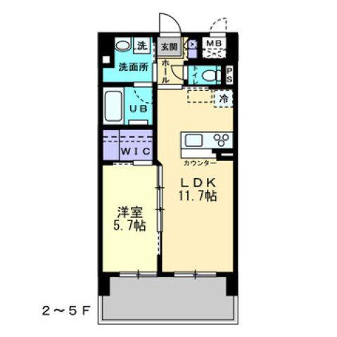 フォレシス下中野(1LDK/3階)の間取り写真