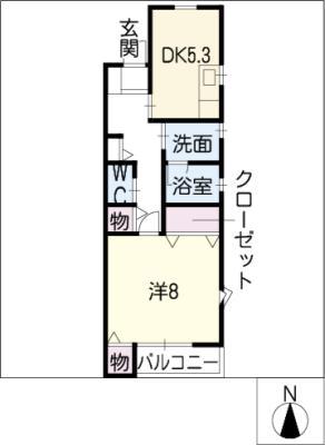 アーバンコープ篭屋(1DK/2階)の間取り写真