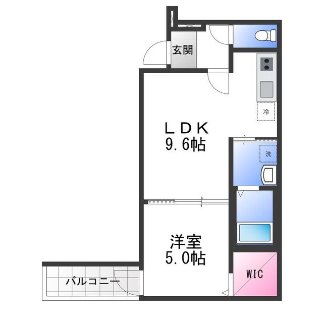 フジパレス岸和田下松II番館(1LDK/2階)の間取り写真