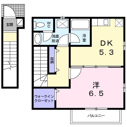 パル大東(1DK/2階)の間取り写真