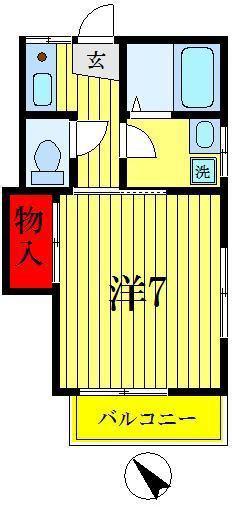 ドルチェ光陽(1K/1階)の間取り写真