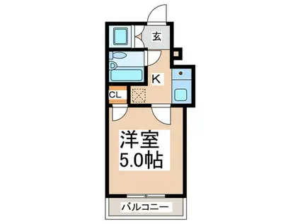 ワコーレ中山(1K/4階)の間取り写真