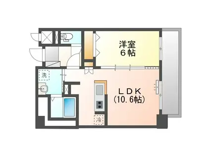 CHULA VISTA CASA DAIDO(1LDK/3階)の間取り写真