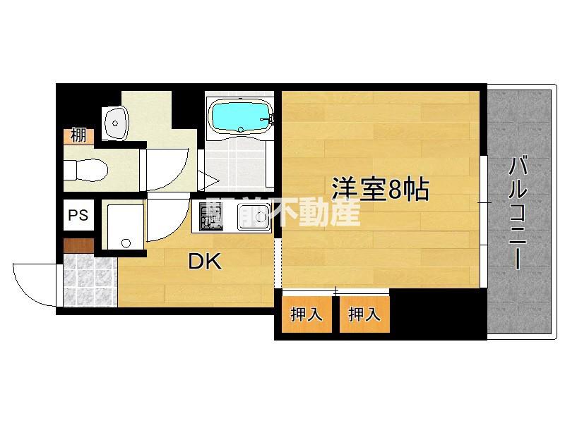 ハイツ三笠(1K/2階)の間取り写真