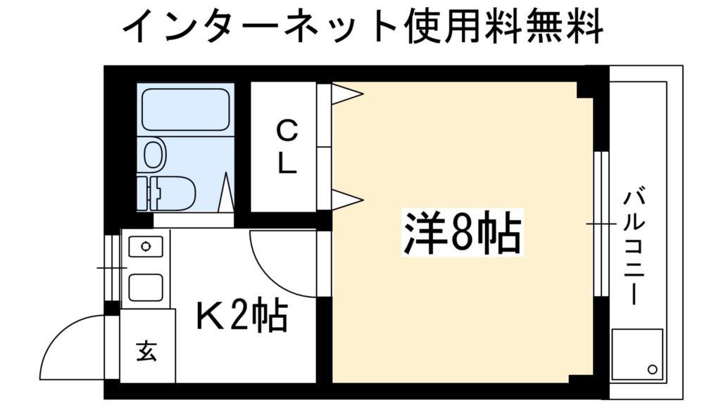ふゆうマンション(1K/1階)の間取り写真