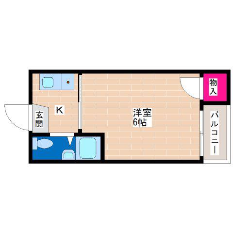 メイプルリーフ平野(1K/4階)の間取り写真