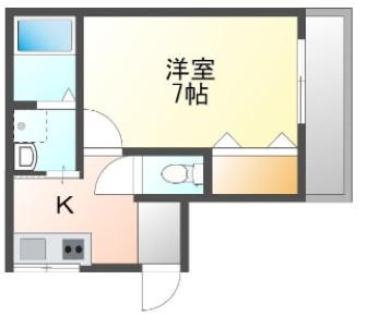 若葉マンション(1K/3階)の間取り写真