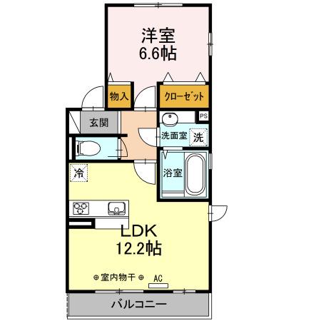 グランアルブル(1LDK/1階)の間取り写真