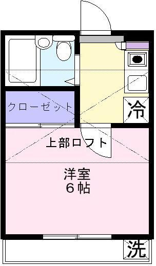 パークサイド早稲田第5(1K/2階)の間取り写真