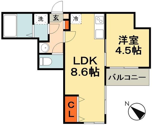 FOREST M23(1LDK/2階)の間取り写真