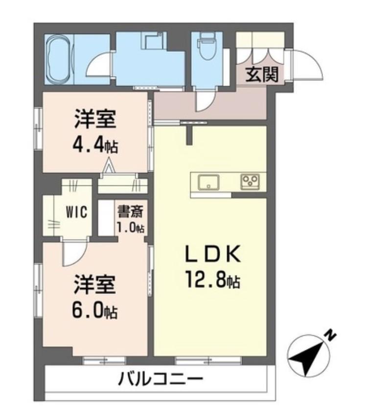 ライブオークK・S(2LDK/2階)の間取り写真