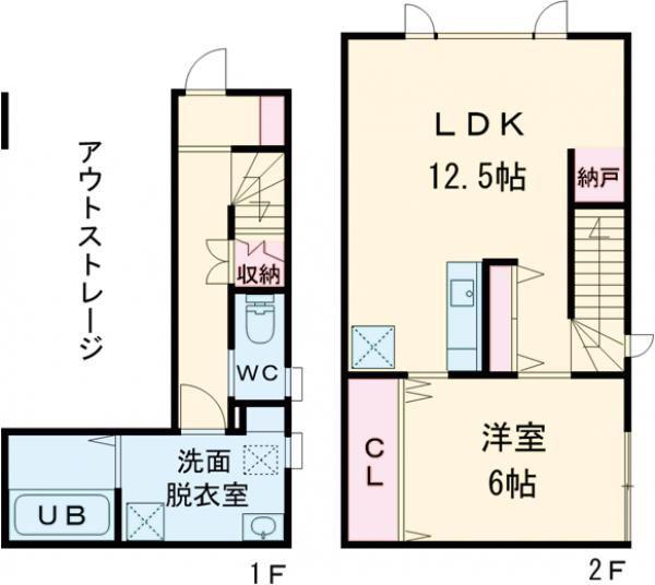 S-CUBE(1LDK/1階)の間取り写真