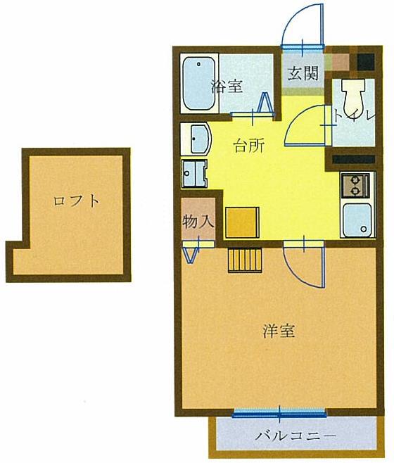 マイハウス(1K/2階)の間取り写真