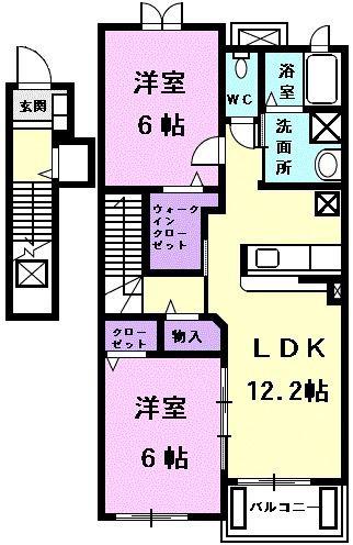グレイスガーデン(2LDK/2階)の間取り写真
