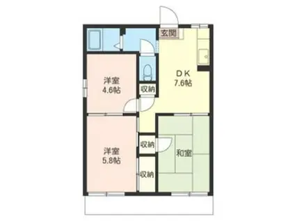 SHAMAISON はなぶさハイツ(3DK/1階)の間取り写真