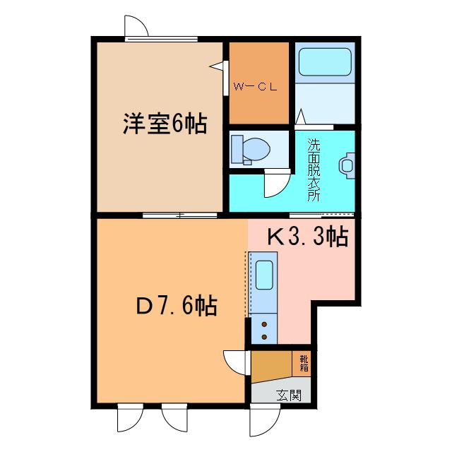 レジデンス アイ Ⅱ(1DK/1階)の間取り写真