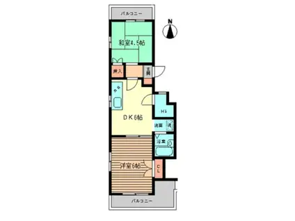 ベルコート代々木上原 B棟(2DK/3階)の間取り写真