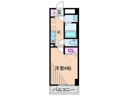 ラクラス菊名(1K/4階)の間取り写真