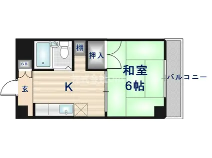 リビーナ東花園(1K/2階)の間取り写真