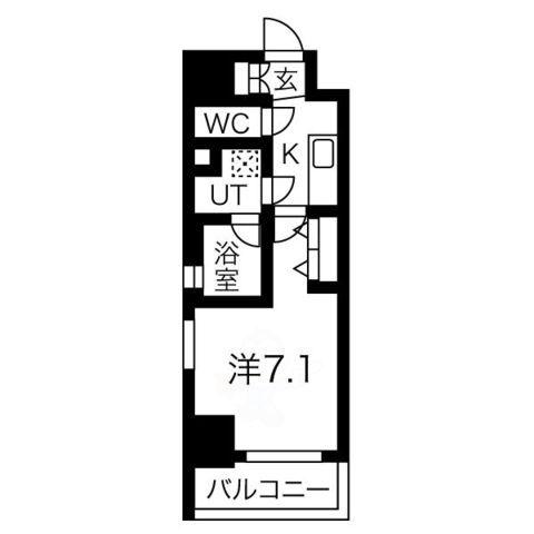 VILLA・SERENO姫路(1K/6階)の間取り写真