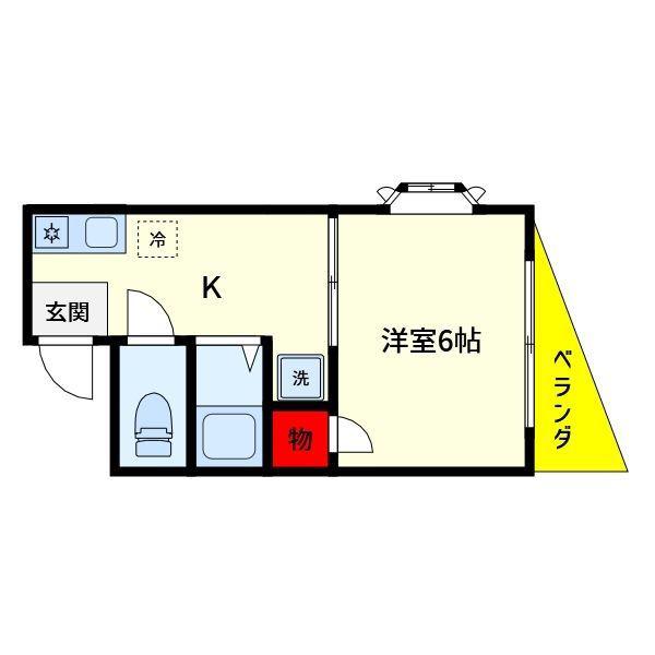フォレストハウス(1K/2階)の間取り写真
