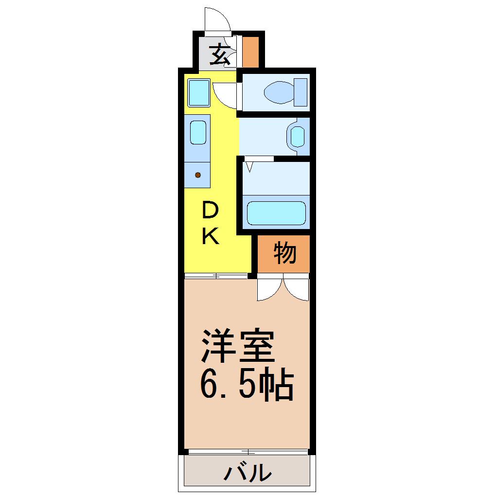 セントラル瑞穂(1DK/6階)の間取り写真