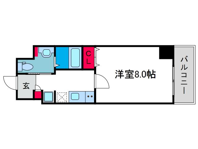PARK LANE MINAMI(1K/8階)の間取り写真