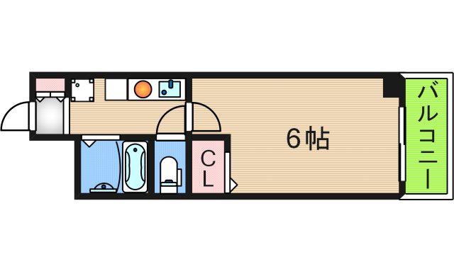 SWISS難波南(1K/5階)の間取り写真