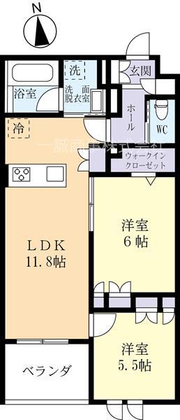 フォーシーズンズひたち野(2LDK/3階)の間取り写真