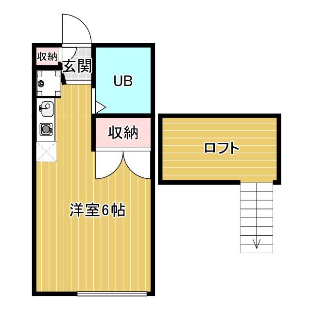 ハイツ北松川(ワンルーム/1階)の間取り写真