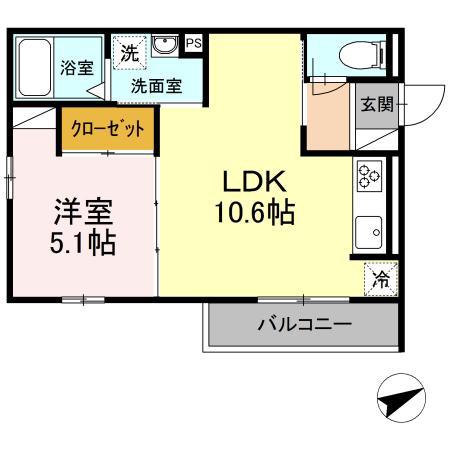 ロイヤルキング(1LDK/3階)の間取り写真