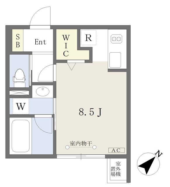 ミリアーデ覚王山(ワンルーム/1階)の間取り写真