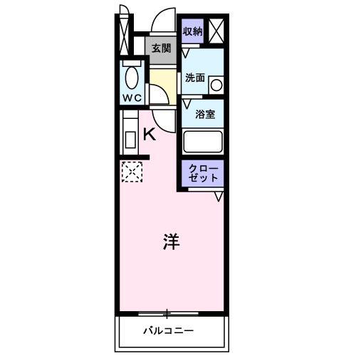 ヴィラハミング(ワンルーム/1階)の間取り写真