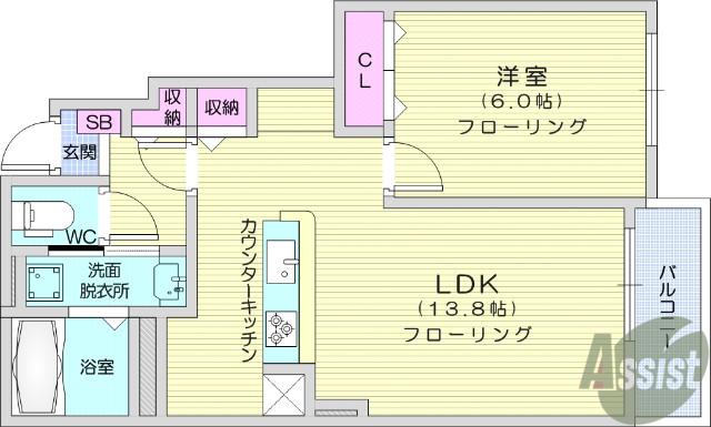 フォレストノートⅡ(1LDK/1階)の間取り写真