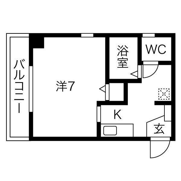 ストーンマナー(1K/8階)の間取り写真