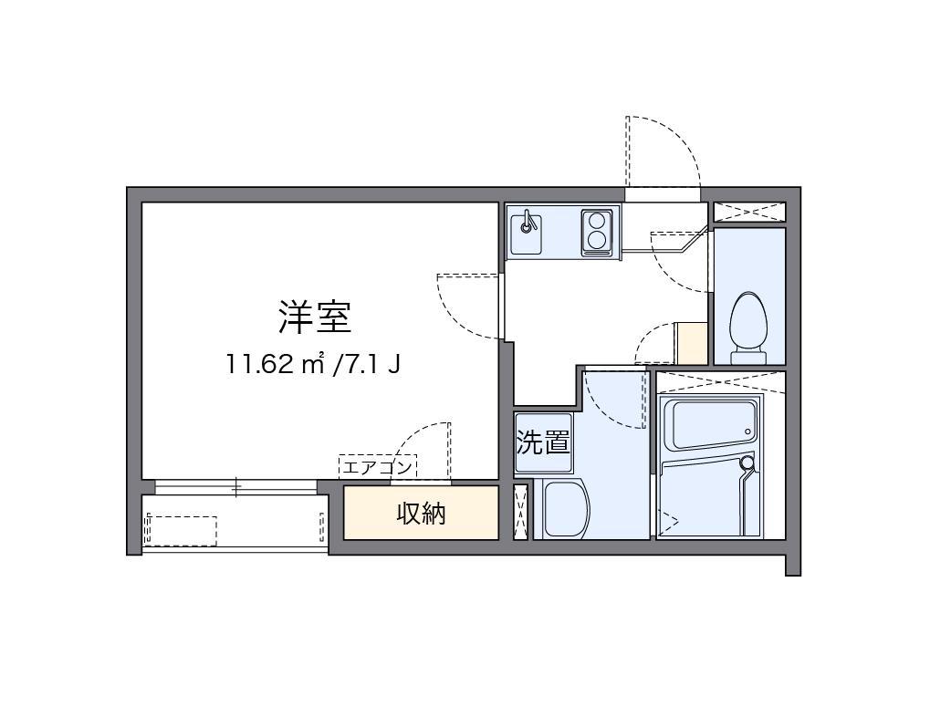 クレイノアプレッシオまりや(1K/2階)の間取り写真