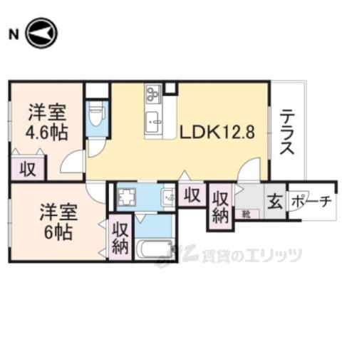シャインヒルズ(2LDK/1階)の間取り写真