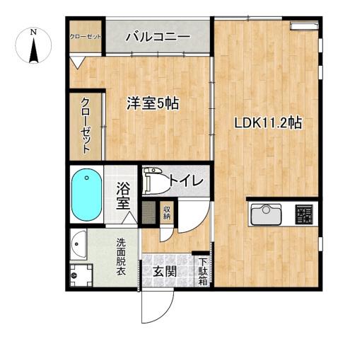 グランドブルー権常寺(1LDK/1階)の間取り写真